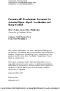Cover page: Paramics API Development Document for Actuated Signal, Signal Coordination and Ramp Control