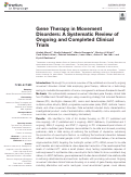 Cover page: Gene Therapy in Movement Disorders: A Systematic Review of Ongoing and Completed Clinical Trials