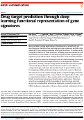 Cover page: Drug target prediction through deep learning functional representation of gene signatures.
