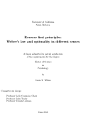 Cover page: Reverse first principles: Weber's law and optimality in different senses