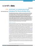 Cover page: AusTraits, a curated plant trait database for the Australian flora