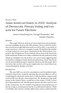 Cover page: Asian American Voters in 2020: Analysis of Democratic Primary Voting and Lessons for Future Elections