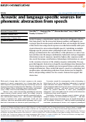 Cover page: Acoustic and language-specific sources for phonemic abstraction from speech.