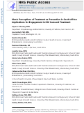 Cover page: Men's Perceptions of Treatment as Prevention in South Africa: Implications for Engagement in HIV Care and Treatment.
