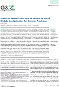 Cover page: Predicted Residual Error Sum of Squares of Mixed Models: An Application for Genomic Prediction