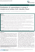 Cover page: Distribution of superantigens in group A streptococcal isolates from Salvador, Brazil