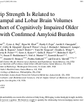 Cover page: Handgrip Strength Is Related to Hippocampal and Lobar Brain Volumes in a Cohort of Cognitively Impaired Older Adults with Confirmed Amyloid Burden.