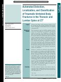 Cover page: Automated Detection, Localization, and Classification of Traumatic Vertebral Body Fractures in the Thoracic and Lumbar Spine at CT.