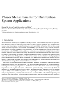 Cover page of Phasor Measurements for DistributionSystem Applications
