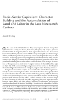 Cover page: Racial-Settler Capitalism: Character Building and the Accumulation of Land and Labor in the Late Nineteenth Century