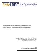 Cover page: Single-Vehicle Fatal Crash Prediction for Two-Lane Rural Highways in the Southeastern United States