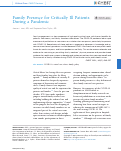 Cover page: Family Presence for Critically Ill Patients During a Pandemic