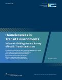 Cover page: Homelessness in Transit Environments Volume I: Findings from a Survey of Public Transit Operators