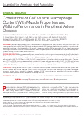 Cover page: Correlations of Calf Muscle Macrophage Content With Muscle Properties and Walking Performance in Peripheral Artery Disease