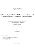 Cover page: Coherent Digital Multimodal Instrument Design and the Evaluation of Crossmodal Correspondence