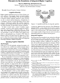 Cover page: Principles for the Foundation of Integrated Higher Cognition