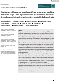 Cover page: Evaluating efficacy of a novel dentifrice in reducing probing depths in Stage I and II periodontitis maintenance patients: A randomized, double‐blind, positive controlled clinical trial