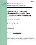 Cover page: Implications of Wide-Area Geographic Diversity for Short- Term Variability of Solar Power