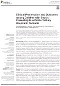 Cover page: Clinical Presentation and Outcomes among Children with Sepsis Presenting to a Public Tertiary Hospital in Tanzania