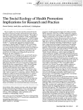 Cover page: The Social Ecology of Health Promotion: Implications for Research and Practice
