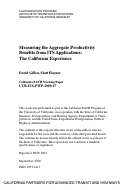Cover page: Measuring the Aggregate Productivity Benefits from ITS Applications: The California Experience
