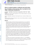 Cover page: Effect of continued metabolic acidification into the first 3 days of lactation on blood calcium status in postpartum dairy cattle: A randomized controlled trial