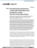 Cover page: Elevated body temperature is associated with depressive symptoms: results from the TemPredict Study.