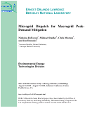 Cover page: Microgrid Dispatch for Macrogrid Peak-Demand Mitigation