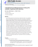 Cover page: Computational Psychotherapy Research: Scaling up the Evaluation of Patient–Provider Interactions