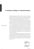 Cover page: A Chinese Village in Transformation     [Transformation and Conservation in Historic Environments]