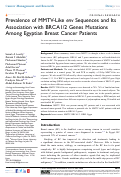 Cover page: Prevalence of MMTV-Like env Sequences and Its Association with BRCA1/2 Genes Mutations Among Egyptian Breast Cancer Patients