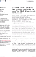 Cover page: Increase in pediatric recurrent fever evaluations during the first year of the COVID-19 pandemic in North America.