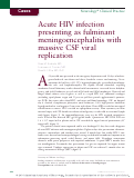Cover page: Acute HIV infection presenting as fulminant meningoencephalitis with massive CSF viral replication