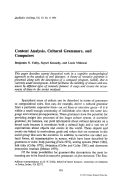 Cover page: Content analysis, cultural grammars, and computers