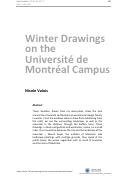Cover page: Winter Drawings on the Université de Montréal Campus