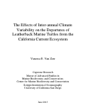 Cover page: The Effects of Inter-annual Climate Variability on the Departures of Leatherback Marine Turtles from the California Current Ecosystem