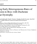Cover page: Modeling Early Heterogeneous Rates of Progression in Boys with Duchenne Muscular Dystrophy.