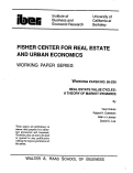 Cover page: Real Estate Value Cycles: A Theory of Market Dynamics