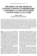 Cover page: The Impact of the Medieval Climatic Anomaly in Prehistoric California: A Case Study from Canyon Oaks, CA-ALA-613/H