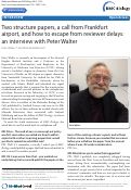 Cover page: Two structure papers, a call from Frankfurt airport, and how to escape from reviewer delays: An interview with Peter Walter