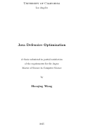 Cover page: Java Defensive Optimization
