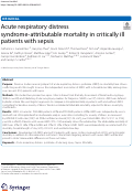 Cover page: Acute respiratory distress syndrome-attributable mortality in critically ill patients with sepsis