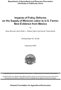 Cover page: Impacts of Policy Reforms on the Supply of Mexican Labor to U.S. Farms: New Evidence from Mexico