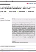 Cover page: A nationwide longitudinal study on risk factors for progression of anal intraepithelial neoplasia grade 3 to anal cancer