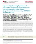 Cover page: Lipoprotein(a) lowering by alirocumab reduces the total burden of cardiovascular events independent of low-density lipoprotein cholesterol lowering: ODYSSEY OUTCOMES trial