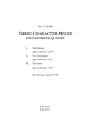 Cover page: Three Character Pieces for Saxophone Quartet