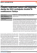 Cover page: Complex multi-fault rupture and triggering during the 2023 earthquake doublet in southeastern Türkiye.