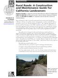 Cover page: Rural Roads: A Contruction and Maintenance Guide for California Landowners