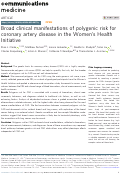 Cover page: Broad clinical manifestations of polygenic risk for coronary artery disease in the Women’s Health Initiative