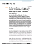 Cover page: Both cis and trans-acting genetic factors drive somatic instability in female carriers of the FMR1 premutation